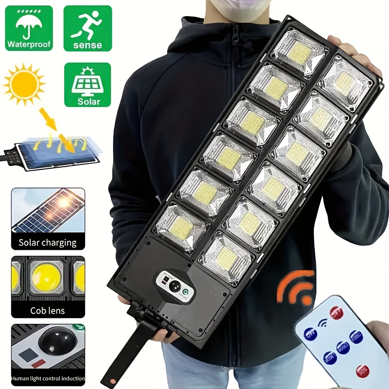 

1pc Solar Street Light Waterproof 6500k 504 Led Solar Parking Street Light () With Foldable Bracket Solar Flood Light ( Motion Sensor And Remote Control) For Commercial Area Lighting Yard