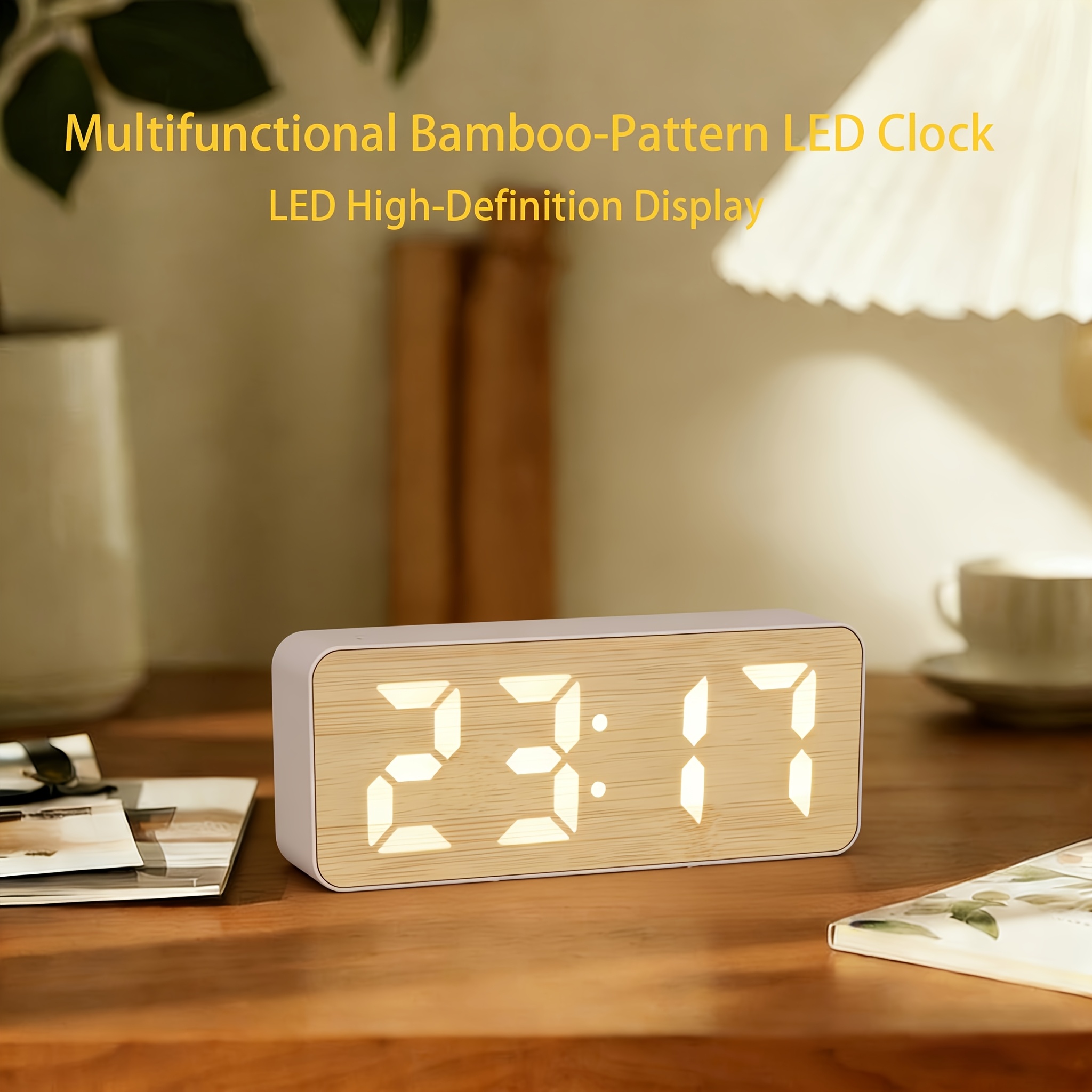 Relógio LED Multifuncional, Brilho Ajustável de 3 Níveis, com Alarme de Exibição de Temperatura, Mostrando Hora/Data/Temperatura, Adequado para Casa, Escritório, Decoração de Quarto