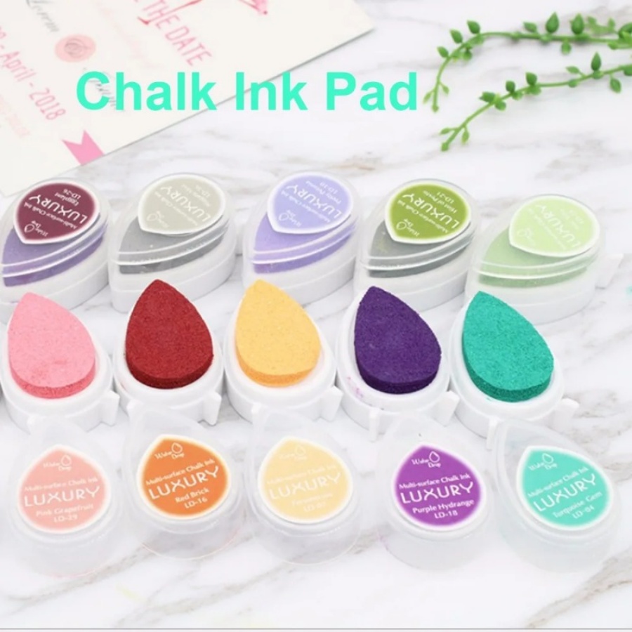 15pcs Assorted Color Droplet Pigment Sticky Matte Ink Pads