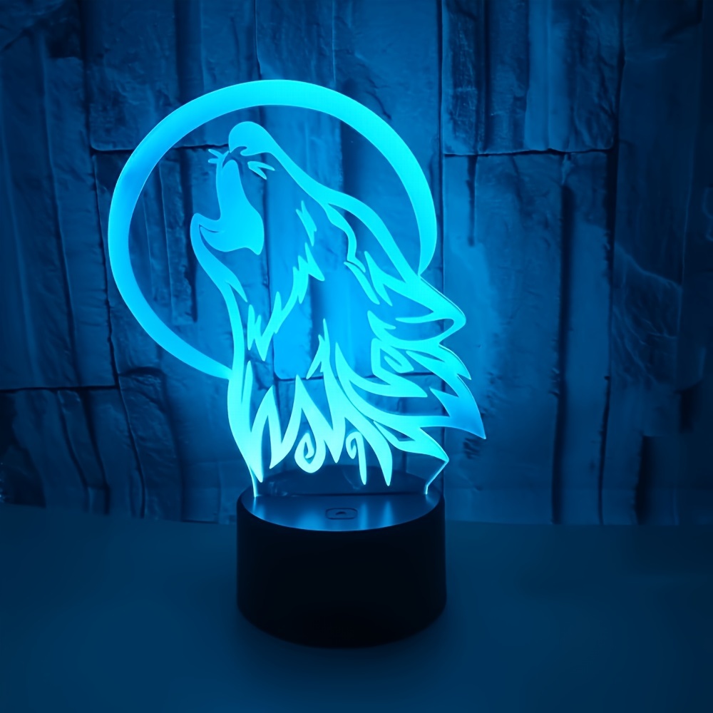 

1pc Wolf Design 3d Led Nightlight With , Usb Powered, , Decorative Bedroom Lighting, Perfect Graduation/birthday Gift For Boys And Girls, 15cm/5.9in Base, 24cm/9.45in Height