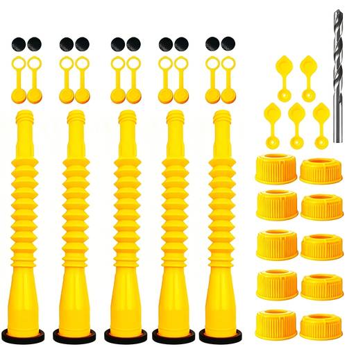 item picture universal can spout replacement kit dual thread 43 45mm leakproof pour spout flexible hose nozzle with sealing caps gaskets for containers
