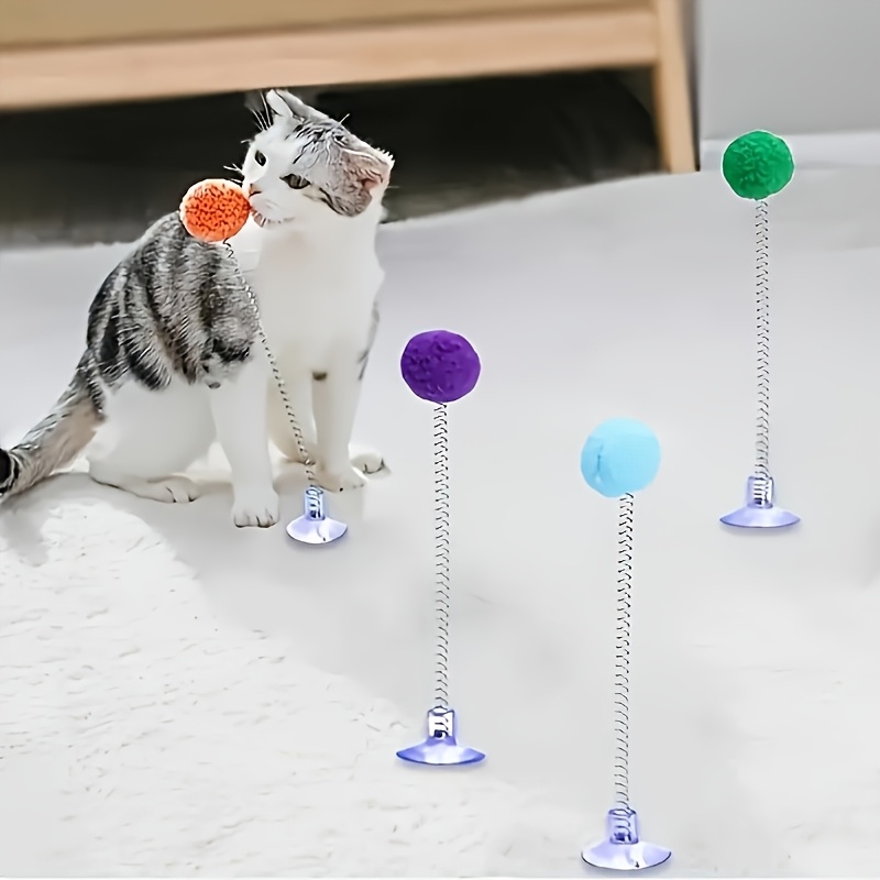 2pcs Cat Teaser Wand Set with Suction Cup Base