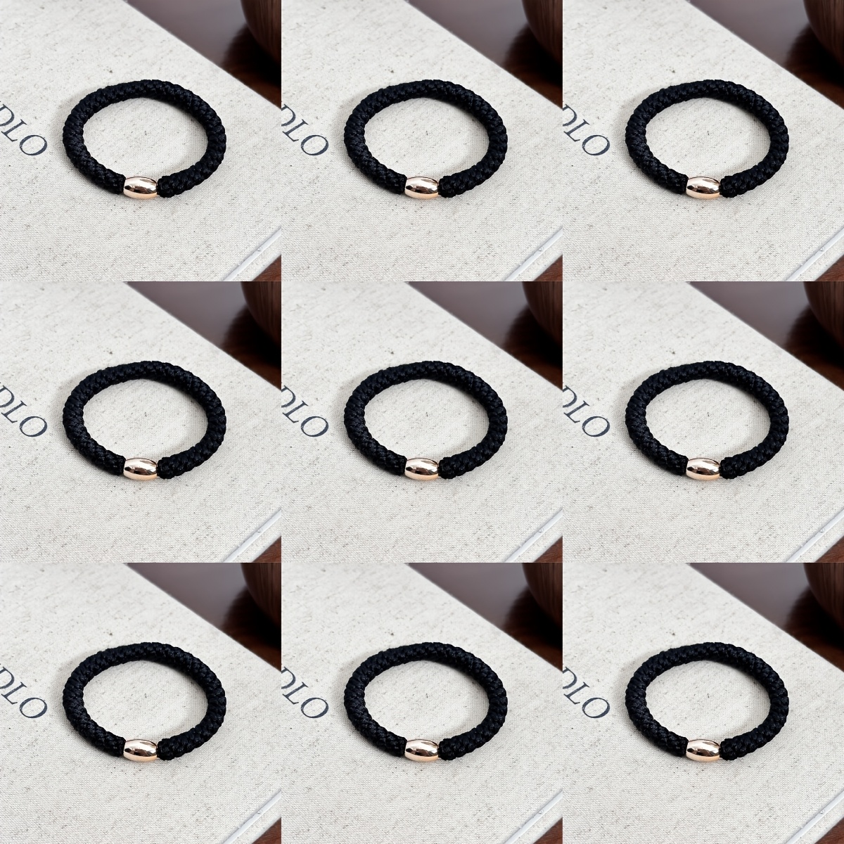 TEMU 9pcs Easy And Versatile Non-slip Braided Hair Ties Black High-elastic Hair Rope