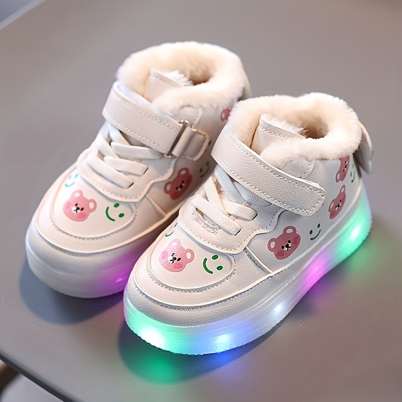 Led Shoes Pink And White Light Up Snow Boots | Led Light Shoes For Wom