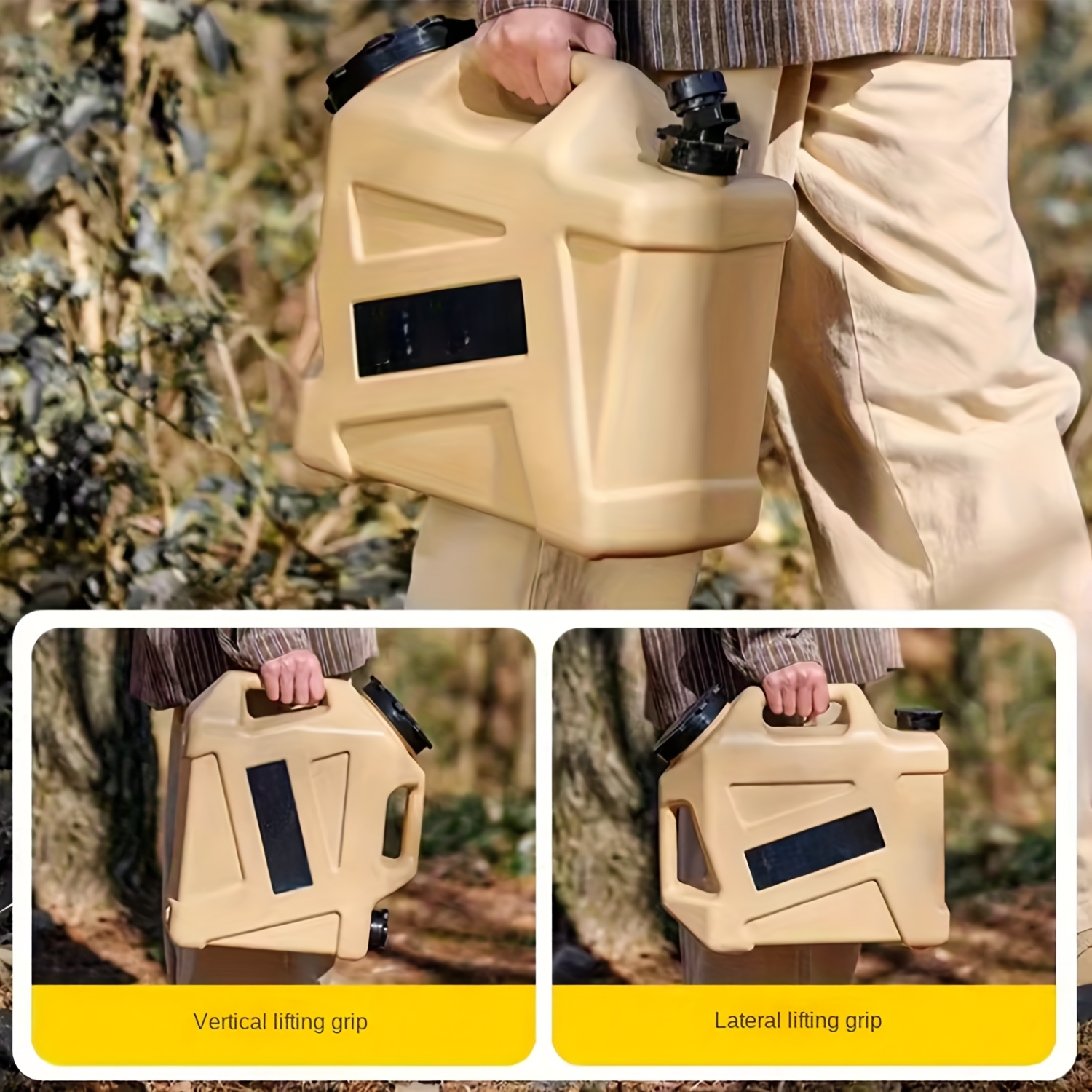 11-12L/2.9-3.2Gal Military Green Portable Water Tank with Faucet - Durable Leakproof Design, Ergonomic Handle & Carrying Straps for Camping, Hiking, Emergency Storage, Water Storage Tank, Hiking Essentials, Robust Construction, Sturdy Construction