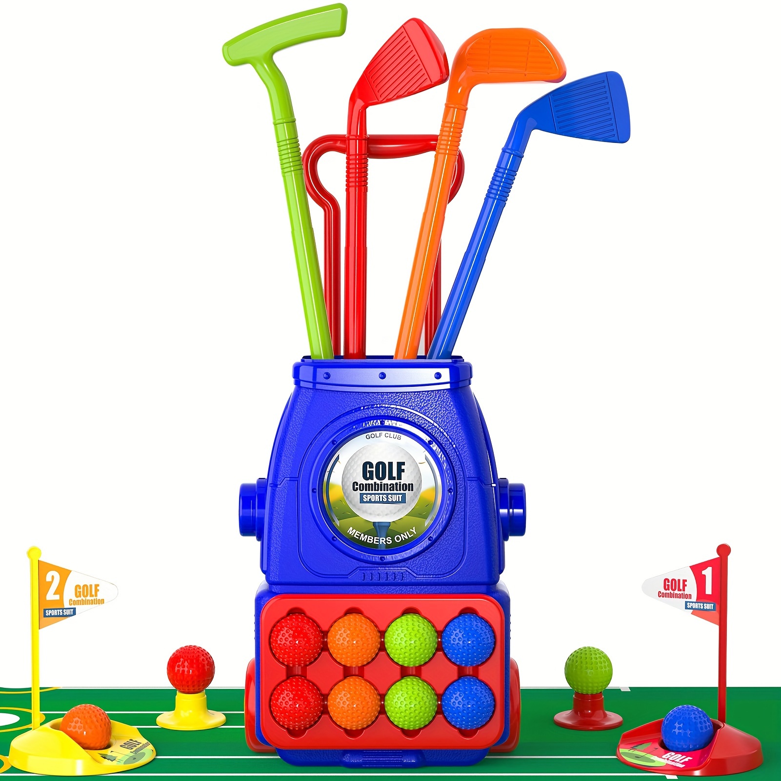 

Golf Set Toys For Kids, Upgraded Kids Golf Cart Toys Sets With Sticks, Mat, Indoor & Outdoor Golf Toys For 4 5 6 Year Old Boys Girls, Gift, Christmas Gift