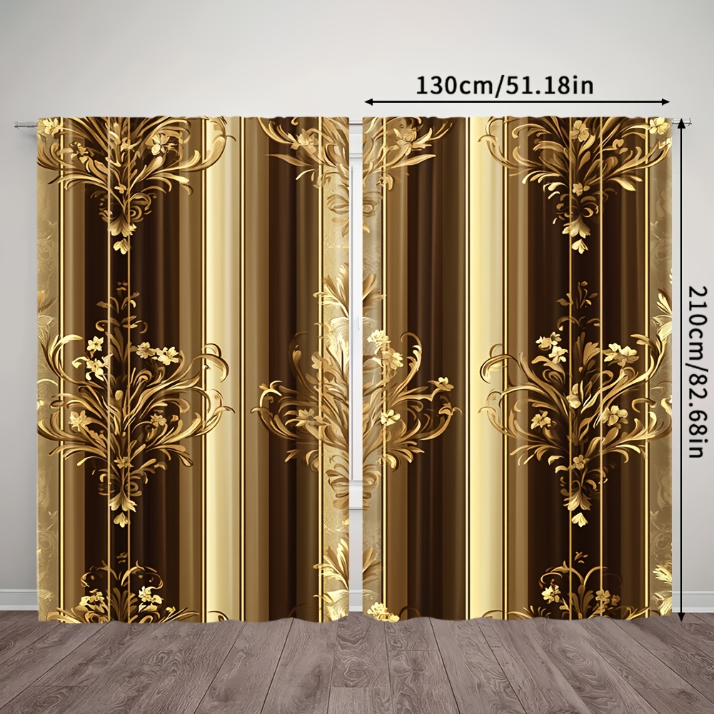 TEMU 2pcs, Nature Scenery Curtains, Leaf, Extra Large Fabric, For Living Room, Kitchen, Bedroom, Study, Dining Room, Home Decor,(without Rod)