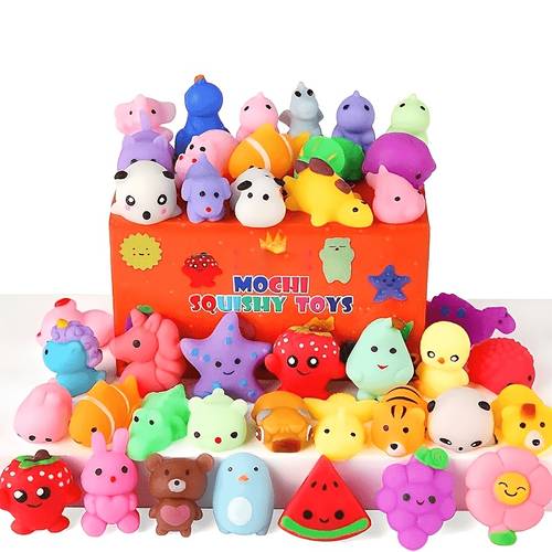 36 soft kawaii toys mini animal mochi sensory squishies for kids parties classroom birthday and christmas gift bags assorted random items