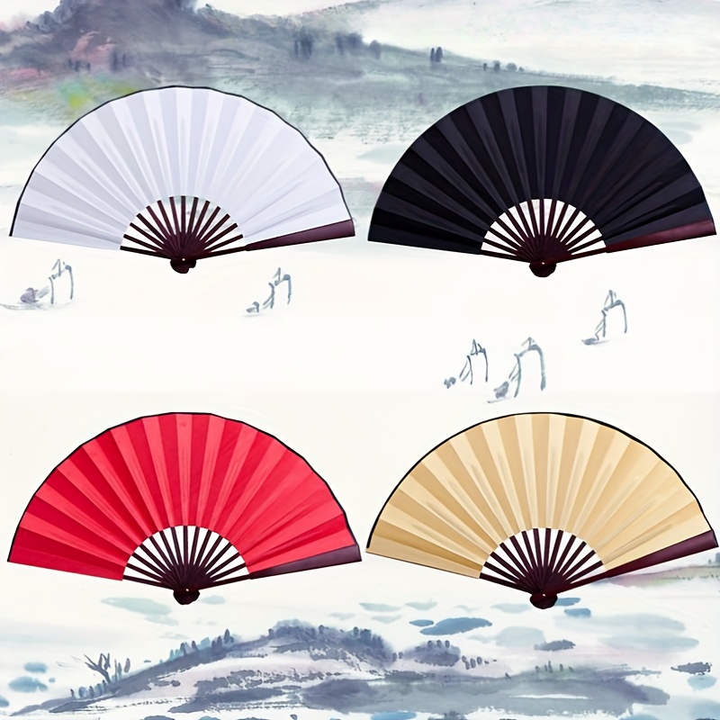 

1pc Traditional Chinese Fans, Handheld Folding Fan, 10-inch, Elegant Design For Men And Women