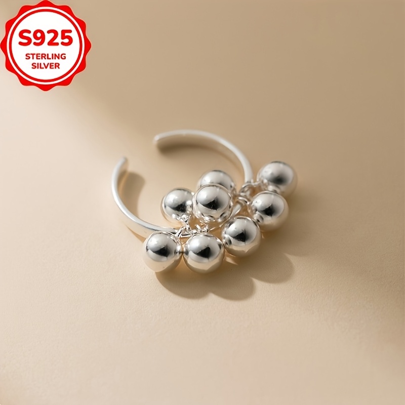 Women's 925 Hypoallergenic Grape Cluster Open Ring