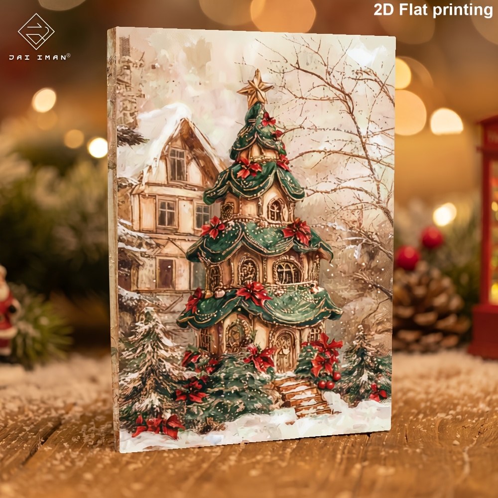 TEMU Jai Iman 96 Pages (non-repeating Patterns) A5 Size 2d Flat With Christmas Tree Patterns Style Colorful Notebook For , Journal, Write Down,