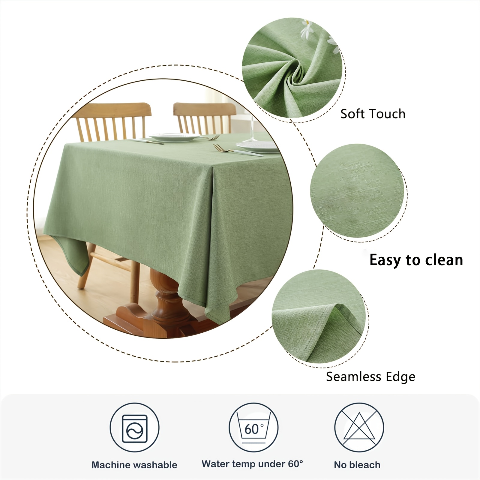 

Rectangular Tablecloth - Dining, Outdoor, Living Room & Patio Decor | Ideal For Picnics, Holiday & Home Accent