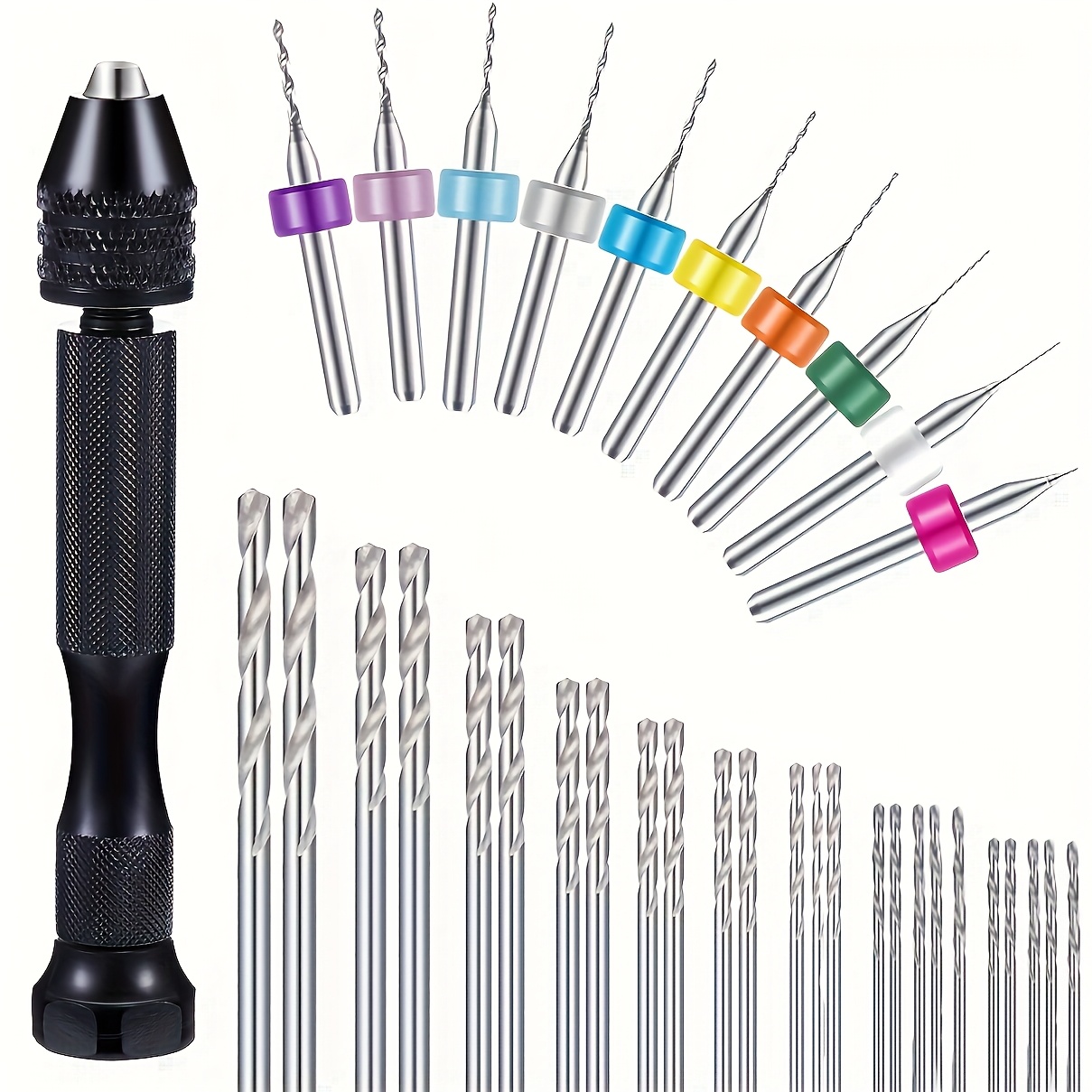 [precision Hand Drill] 36pcs Precision Hand Drill Bits Set | | 25 Twist Drills And 10 Pcb Rotary Tools | Resin, Wood Crafts Jewelry Making, And Carving | Manual Operation And Precise Drilling