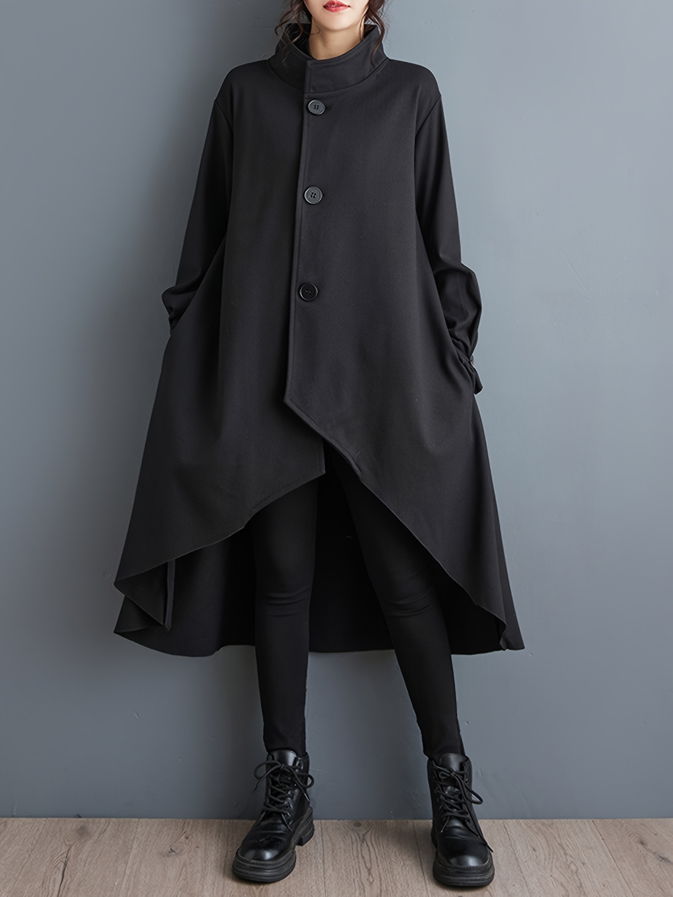 a length coat a japanese stand collar - Temu