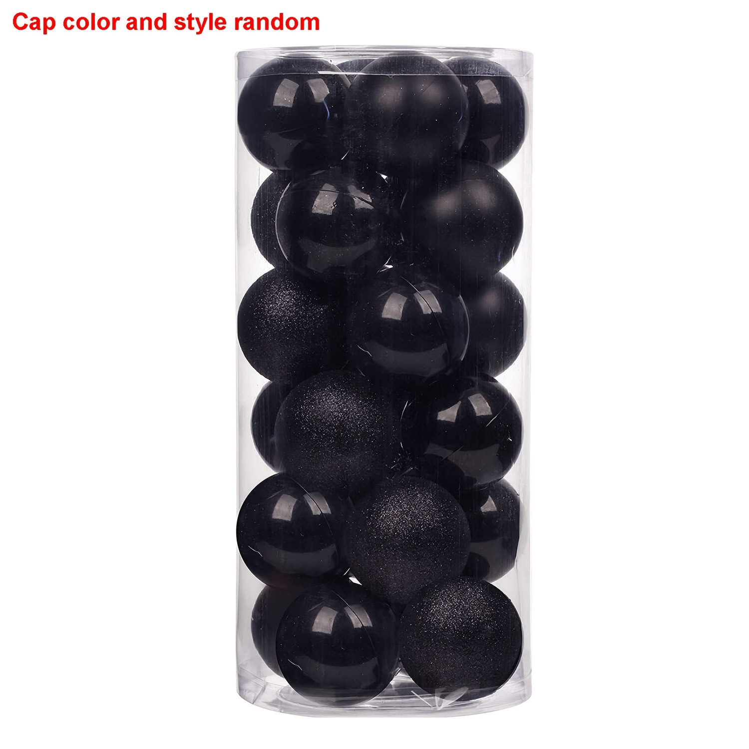 TEMU 24pcs Christmas Balls Ornaments, 3cm/1.18in Black Christmas Ornaments, Black Ornaments For Christmas Tree, Shatterproof Baubles For Xmas Tree,