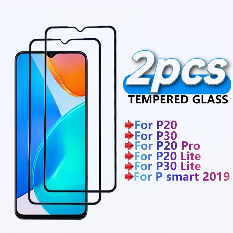 

2pcs pour Huawei P20/P20 Lite/P20 Pro/P30 Lite/P30/ 2019/Film en Verre Trempé Noir