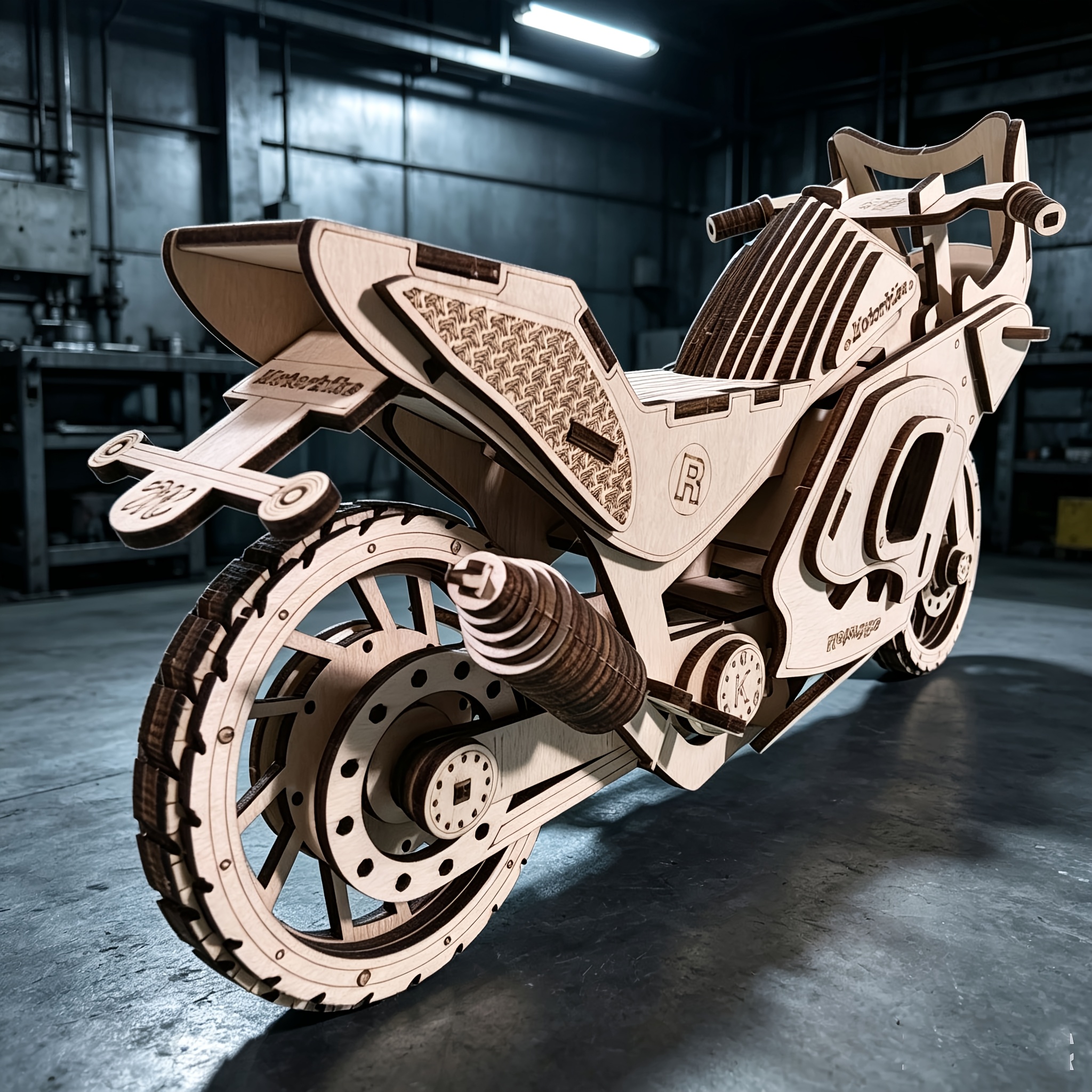 3D Streamlined Racing Bike Puzzle Model for Display