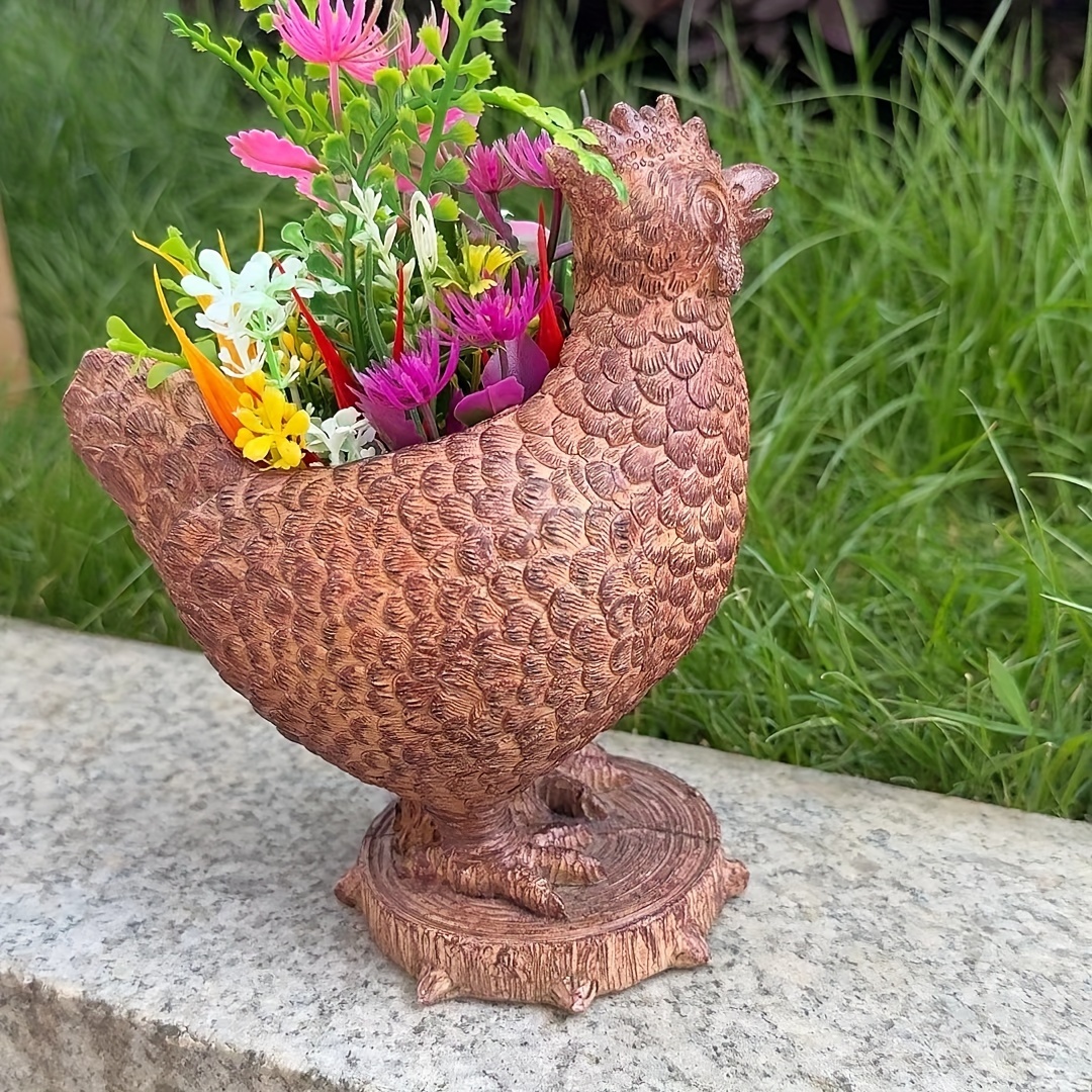 chicken shaped resin planter perfect succulents - Temu Trkiye