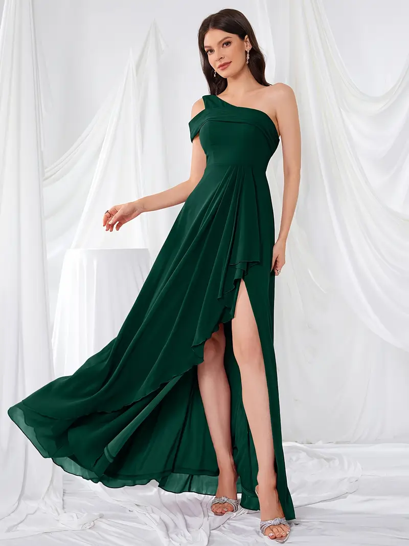 elegant directional shoulder backless high slit irregular - Temu elegant directional shoulder backless high slit irregular - Temu
