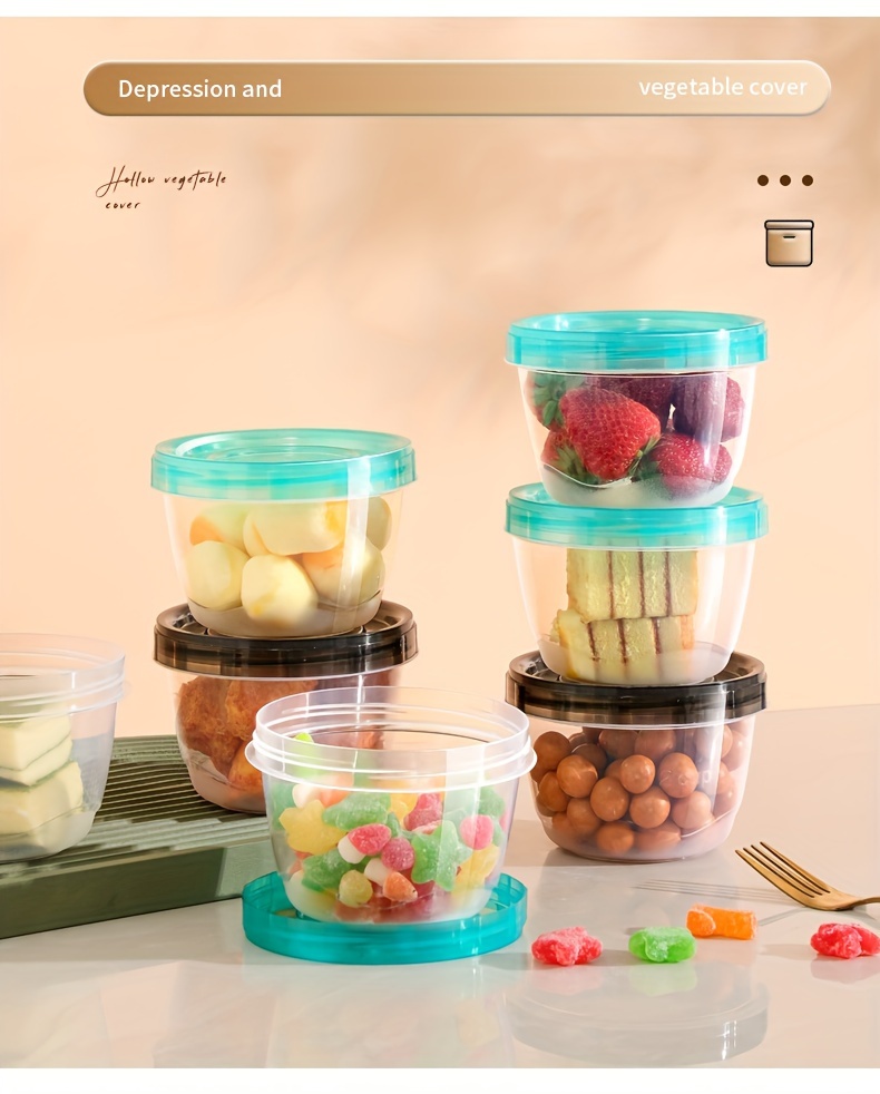 2pcs transparent sealed food storage containers with blue lids microwave safe freshness preserving   for   nuts fruits more ideal for home kitchen use details 2