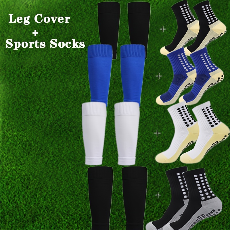 

A Pair Of Men's Anti Odor & Sweat Absorption Crew Socks With Leg Sleeves, Comfy & Breathable Elastic Sport Socks, For Outdoor Training And Activities