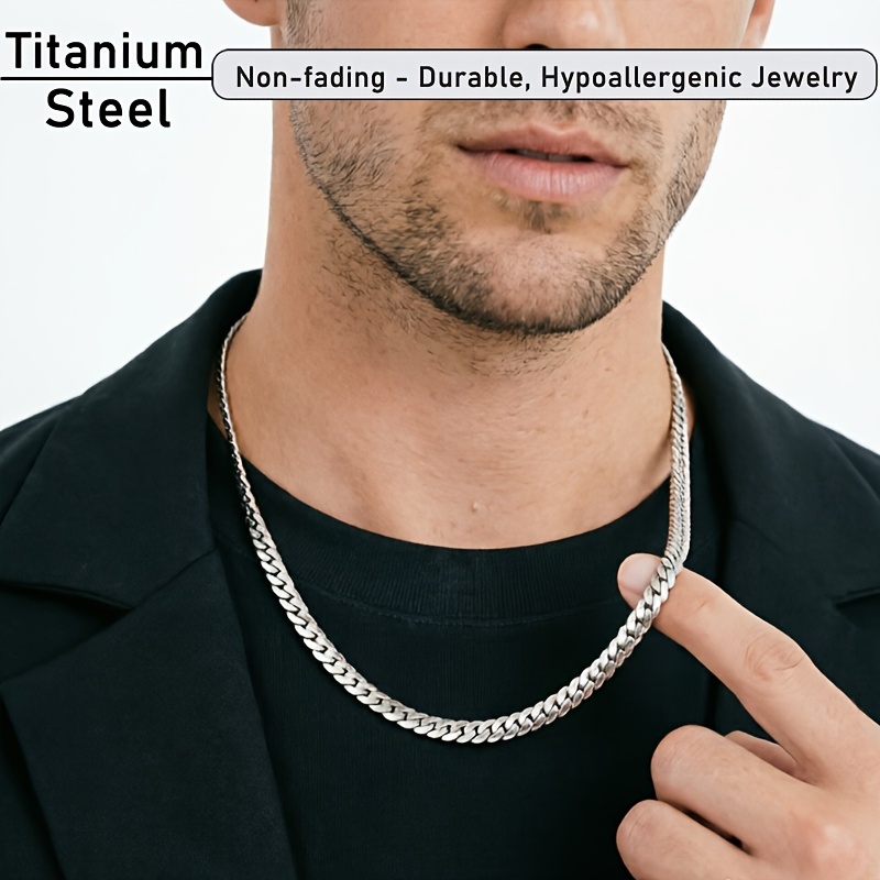 Men's Embossed Titanium Steel Necklace