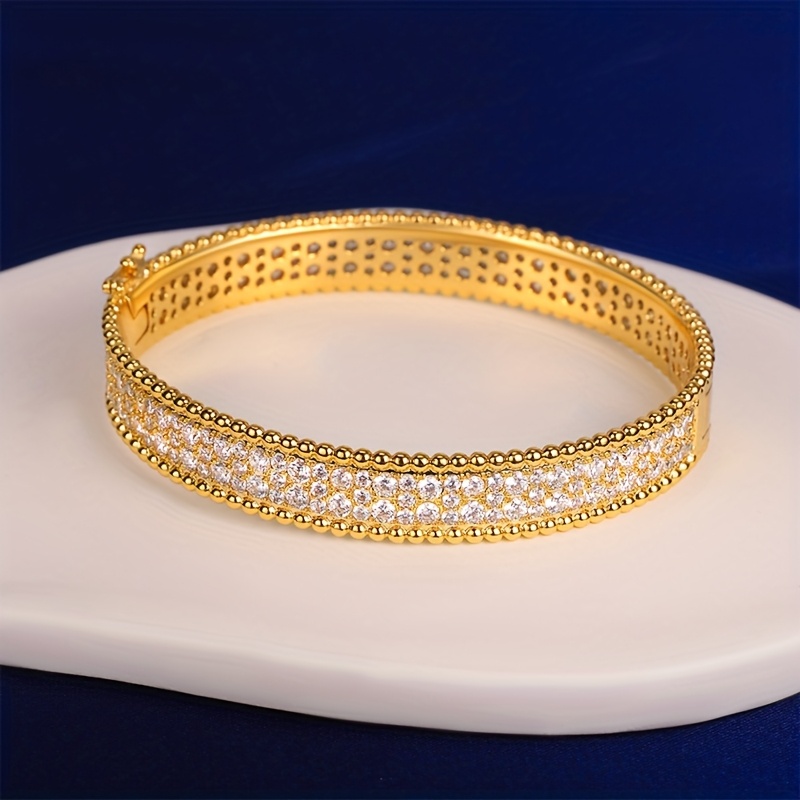 TEMU Elegant Bracelet Made Of 925 Silver With A Row Of Exquisite Zirconia Stones, A Luxurious Jewelry Gift For Women, Perfect For Parties . With A