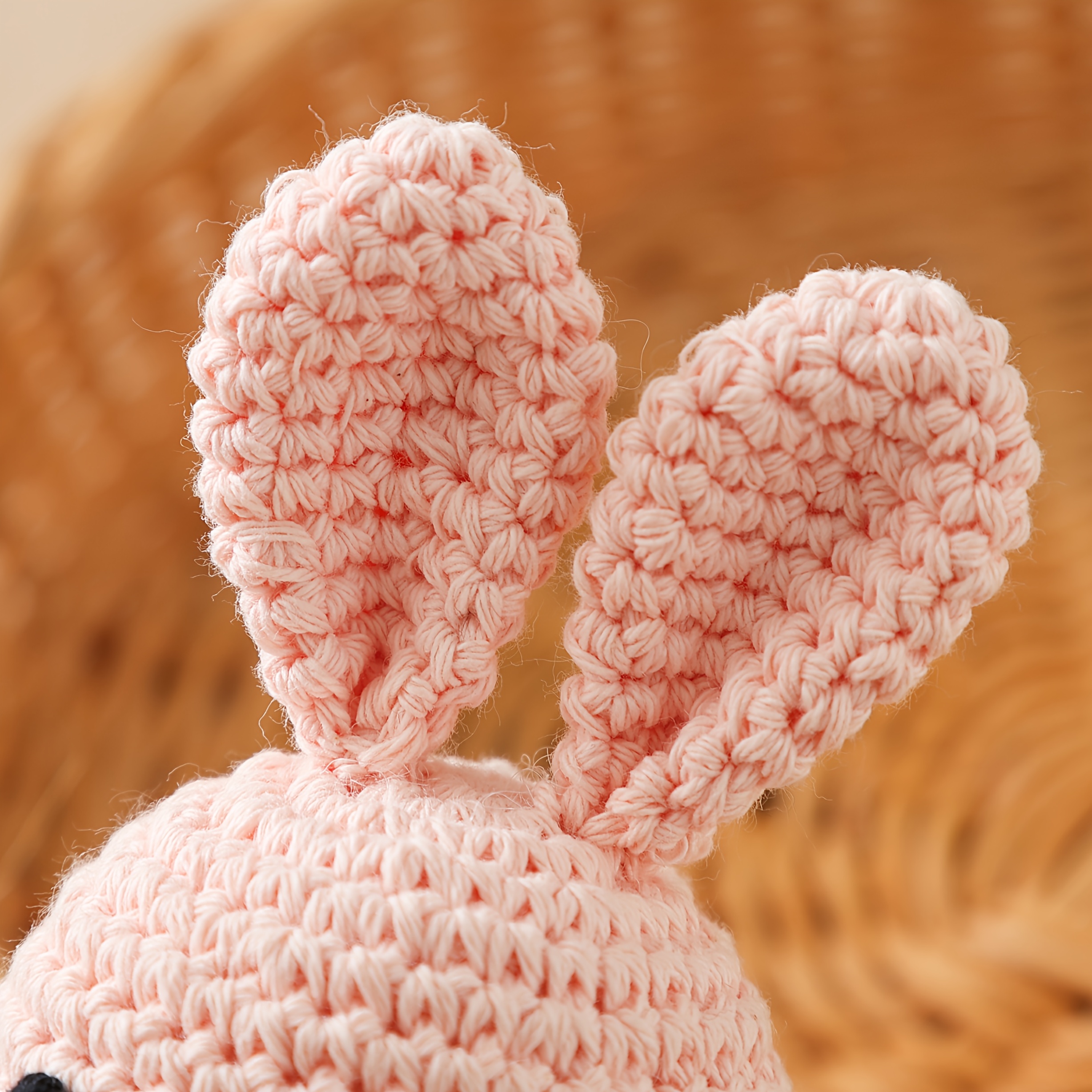 Hand-Knitted Scarf Rabbit Rattle Toy, Soft and Detailed