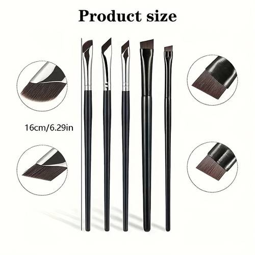5 pzas. conjunto de brochas de maquillaje de precisión para ojos, que un delineador de hoz, brocha y un para cejas, para crear fácilmente un maquillaje de ojos, de llevar se viaja, para el maquillaje de ojos y como regalo navideño