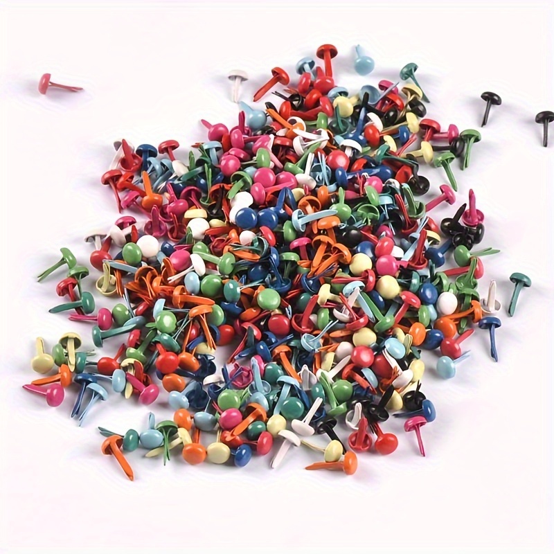 

100-pack Mini Brads Assorted Colors, Iron Round Head Paper Fasteners For Scrapbooking, Card Making, Diy Crafts & Creative Decor Accessories