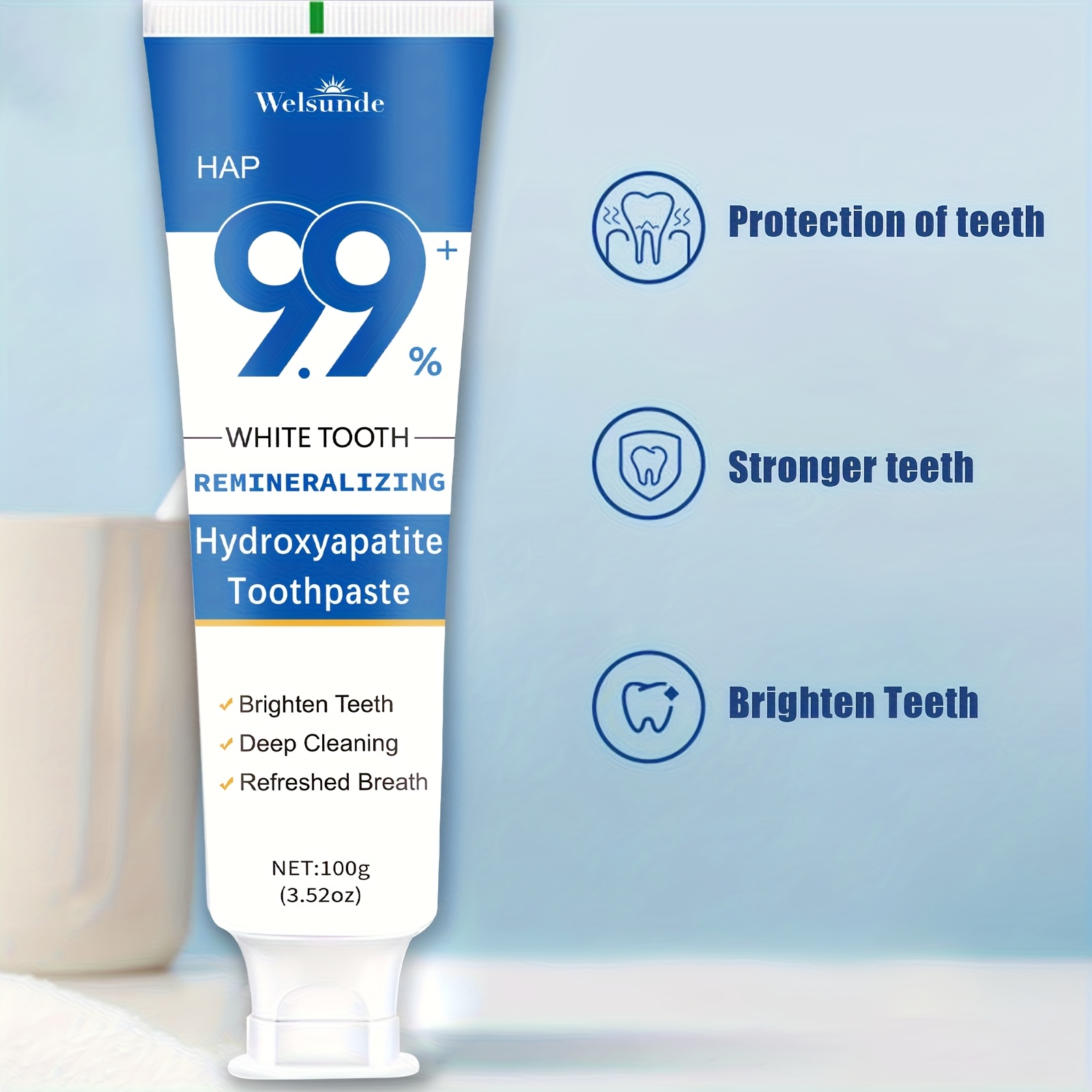 Hydroxyapatite Toothpaste, 10% Hydroxyapatite Formula