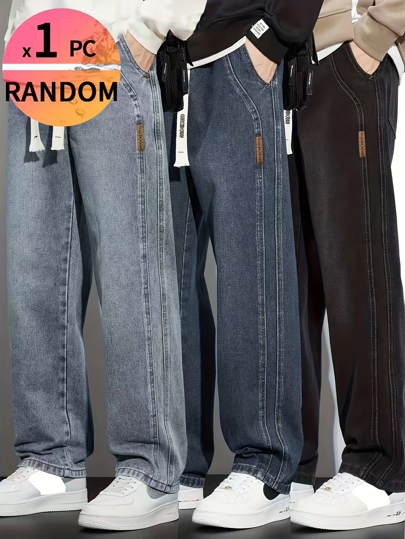 item picture   obm mens heavyweight washed blue black dark gray straight leg relaxed fit   wide leg     no belt loop with drawstring waist   casual wear machine washable     suitable for trendy men