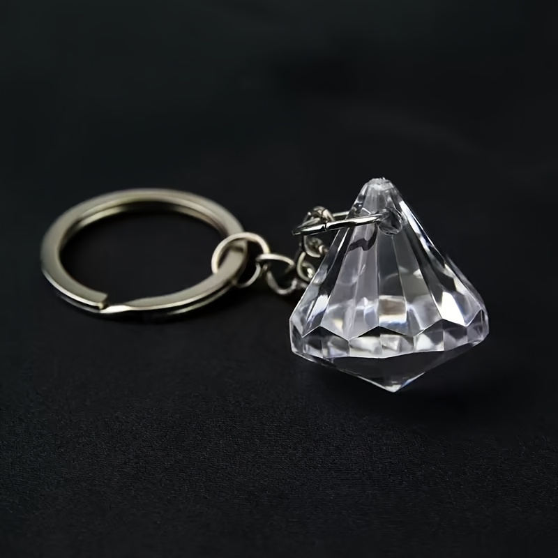 2d Flat, Simulated Acrylic Cone Pendant Keychain For Men And Women