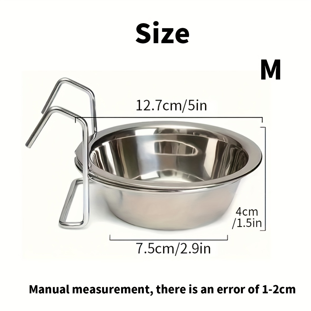 TEMU A Hanging Stainless Steel Pet Bowl Suitable For Small And Medium-sized Pets, Hung On A Dog Cage, Single Hanging Pet Bowl For Dog Cage.