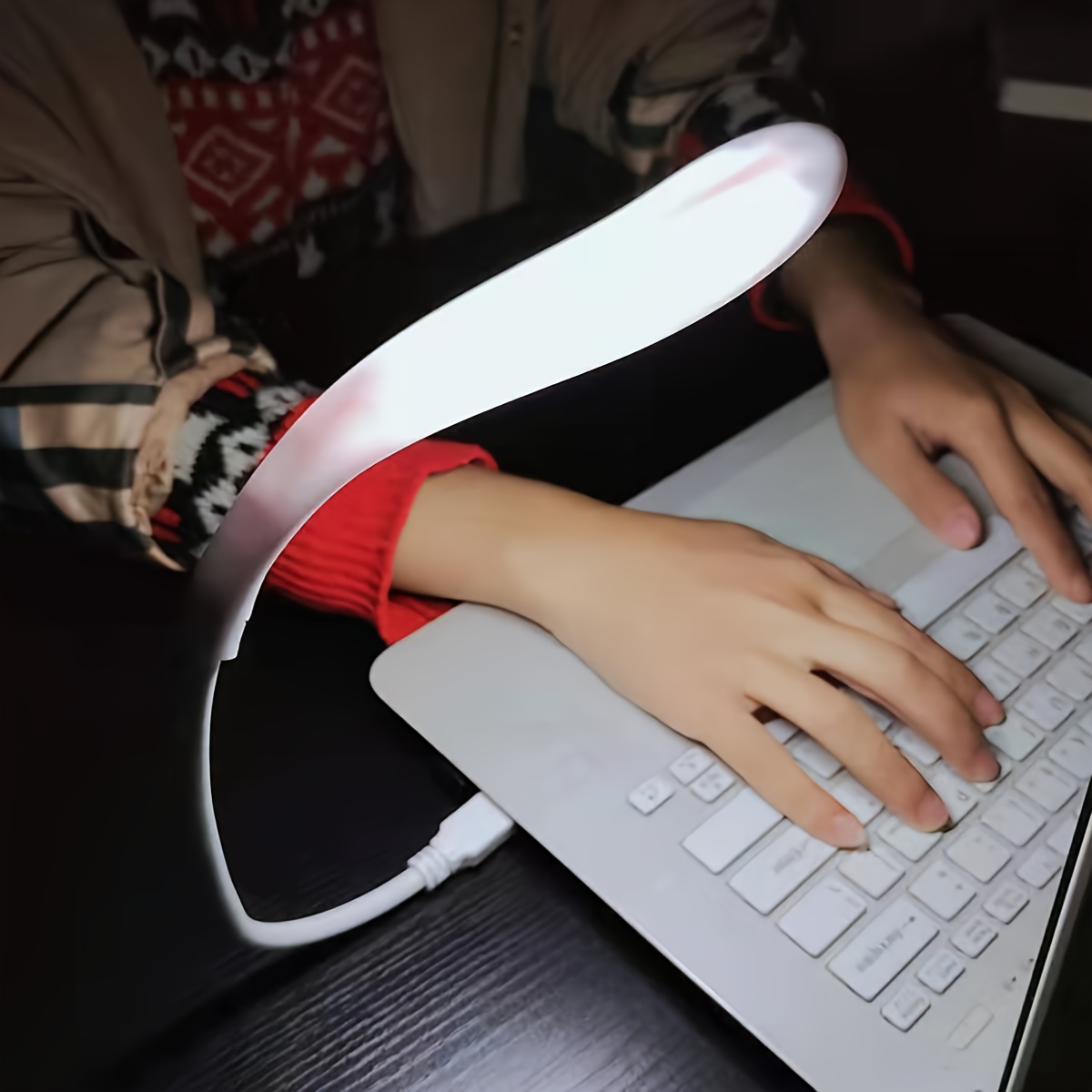 USB Plug-In Gooseneck Bedside Lamp, Adjustable Angle Reading Light