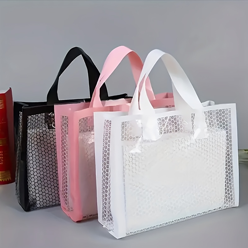 30-Pack White Mesh Tote Bags Durable Thick Non-Slip Waterproof  Shopping Gift Bags for Clothes, Cosmetics, Jewelry Versatile for  Parties,