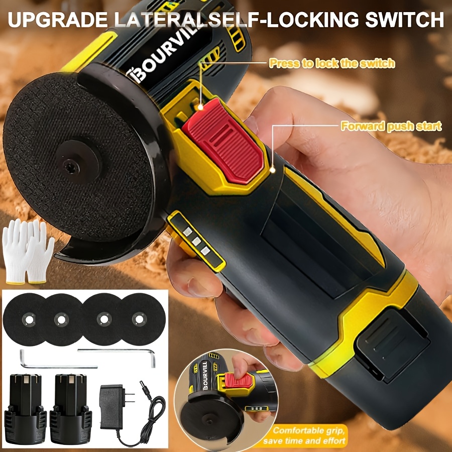 TEMU 12v Cordless Grinder Power Tool With Battery And Charger - Lithium-ion Battery Powered, Compact And Portable, Suitable For Sanding, Polishing,