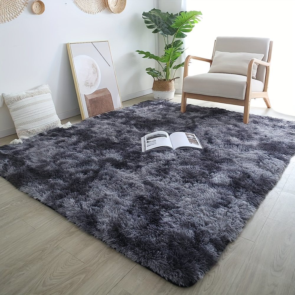 scandinavian style tie dye   rug fluffy soft polyester tufted area rug stain resistant non slip low pile carpet for living room bedroom office machine made indoor mat for all holidays details 1