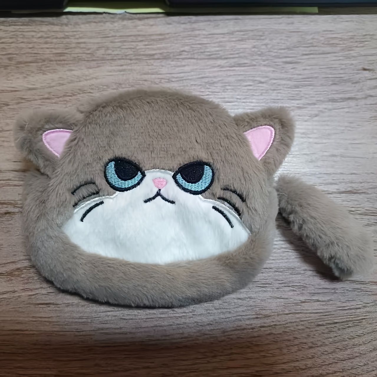 TEMU 1pz Portamonete in Peluche Gatto Grande Capacit�, Organizzatore per Chiavi e Rossetti a Forma di Gattino Cartoon, Borsa Multifunzionale Mini per