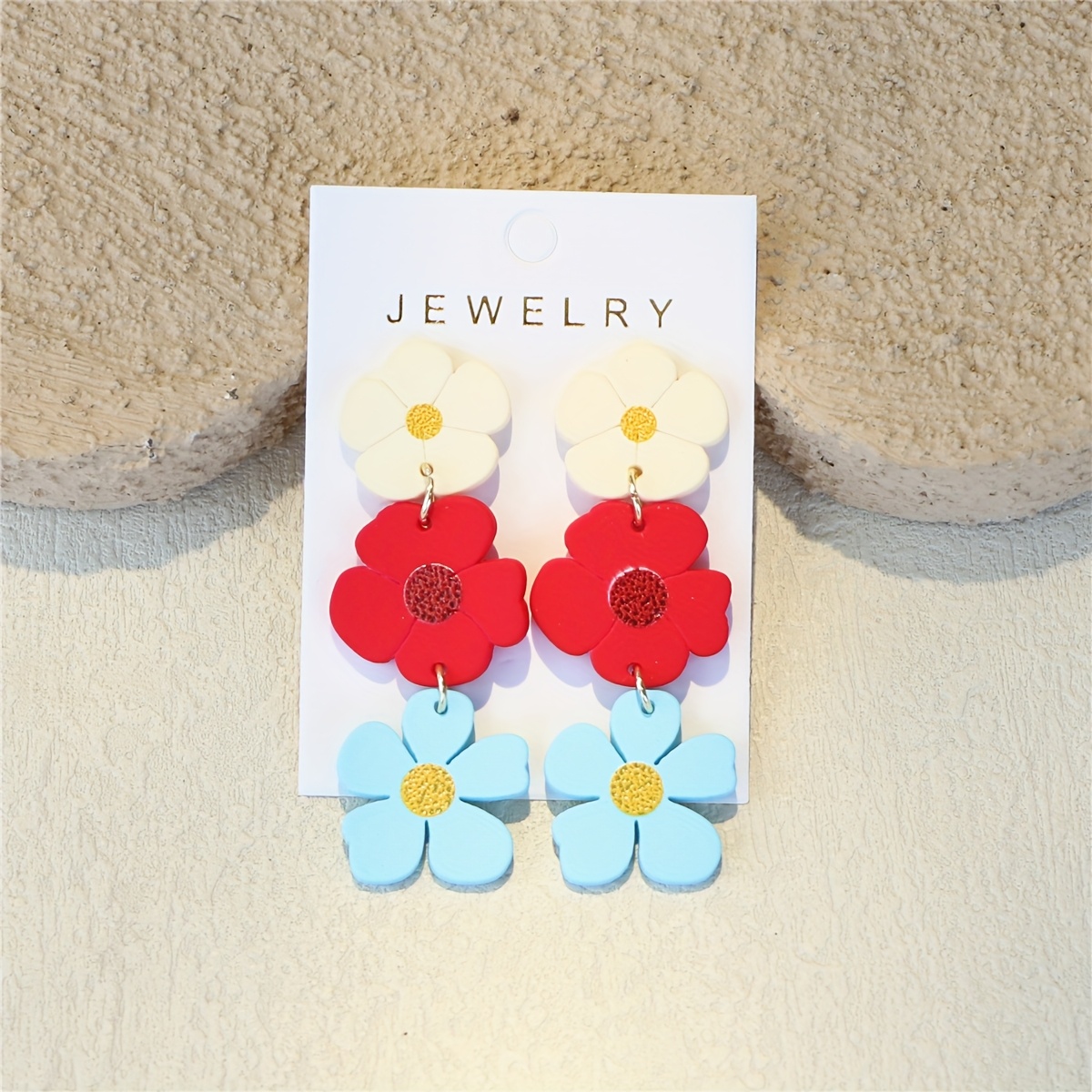 Women's Triple-Layer Cute Temperament Acrylic Earrings