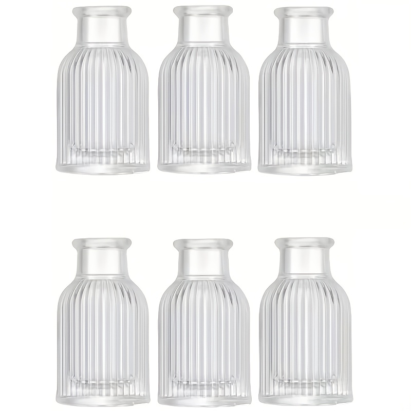 TEMU 6-pack / 10-pack / 12-pack / 15-pack Simple Transparent Glass Vases, Vintage-style Glass Vases, Suitable For Dining Table Centerpieces, Holiday