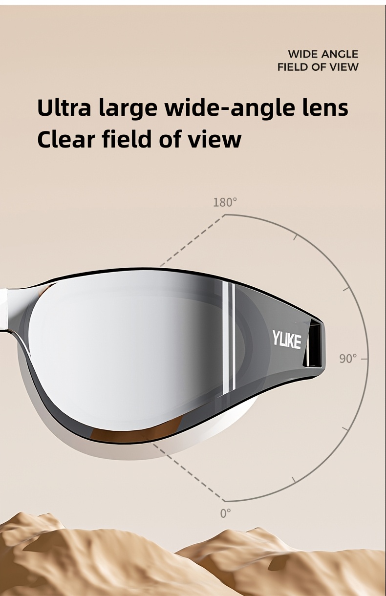 1pc of Adult Electroplated Swimming Goggles with High-definition Anti-fog and Ultra-wide-angle Vision Design