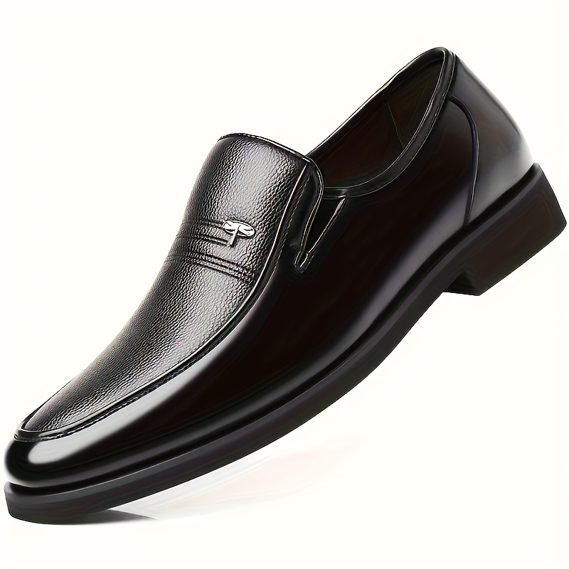 Image of Men's Genuine Breathable Business Formal & Casual Oxford Shoes, Anti-slip Wear-resistant, Large Sizes, Pointed Toe, British Style Groom Wedding Shoes