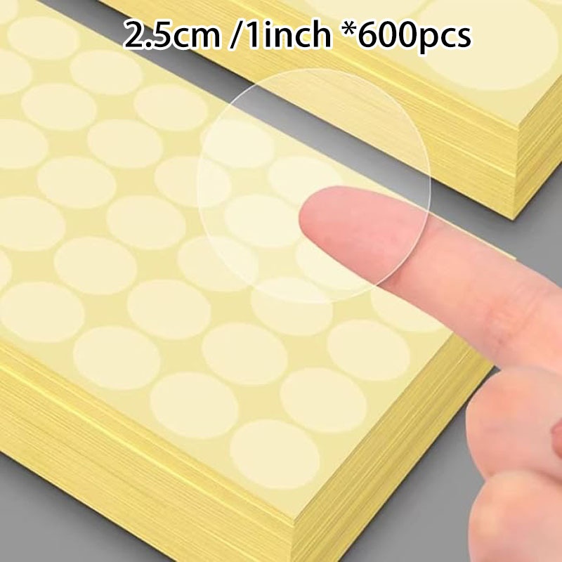TEMU 600/400pcs Of Transparent Self-adhesive Round Sealing Stickers, 2.5cm/3cm In Size - Durable Plastic, Gift Packaging And Sealing, Transparent