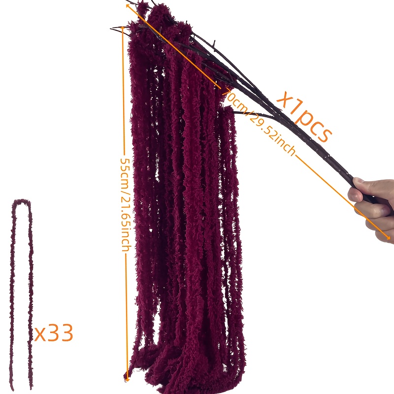 TEMU 34pcs Set Of Branches, Plush Texture Tassels And Full, Flexible And Easy To Shape, Suitable For Wreaths And Ornaments. Durable Material, Indoor
