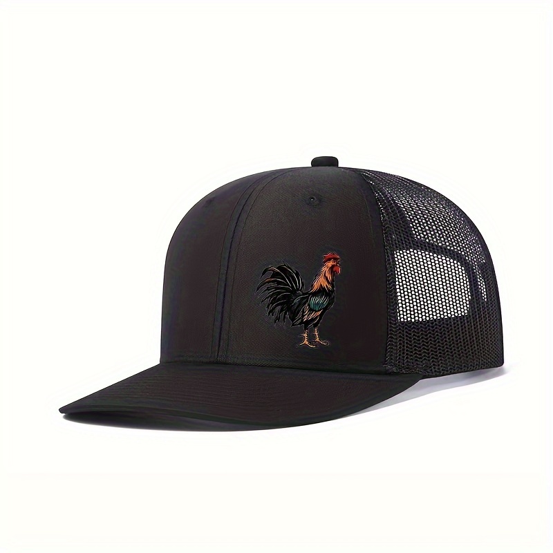 TEMU Breathable Baseball   With Vibrant Rooster Print - Adjustable , For Casual & - Fashion Hat