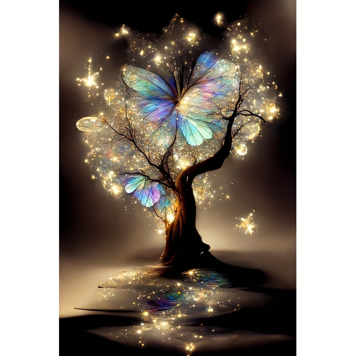 

1pc 5d Diamond Painting Kit, 7.9x9.84in/11.8x15.7in/15.7x19.7in, Butterfly Fluorescent Tree, Round Diamonds, Acrylic () Diy Artwork, , Wall Decor, Home Decor, Small Gift