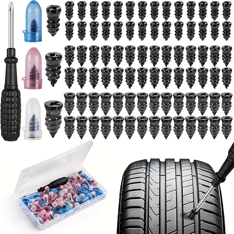 TEMU 16/85 Piece Universal Tire Repair Plug Kit, Quick Tire Repair Kit, Suitable For Cars, Motorcycles, Suvs, Trucks, Caravans, Bicycles, Atvs, Tire