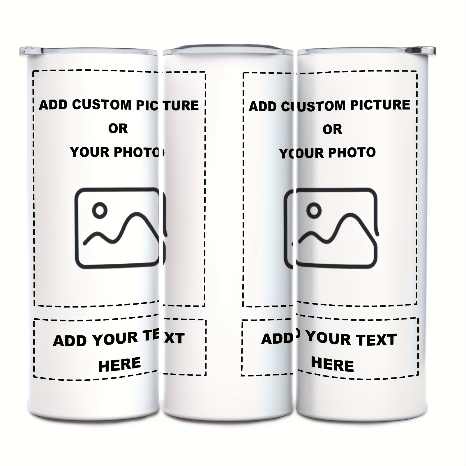 TEMU 1 Pc 20 Oz Double-sided Custom Stainless Steel Insulated Tumbler With Lid And Straw, Add Photos And Text On , Personalized Double Wall Vacuum Cup, Recommended For Christmas & Halloween Gifts