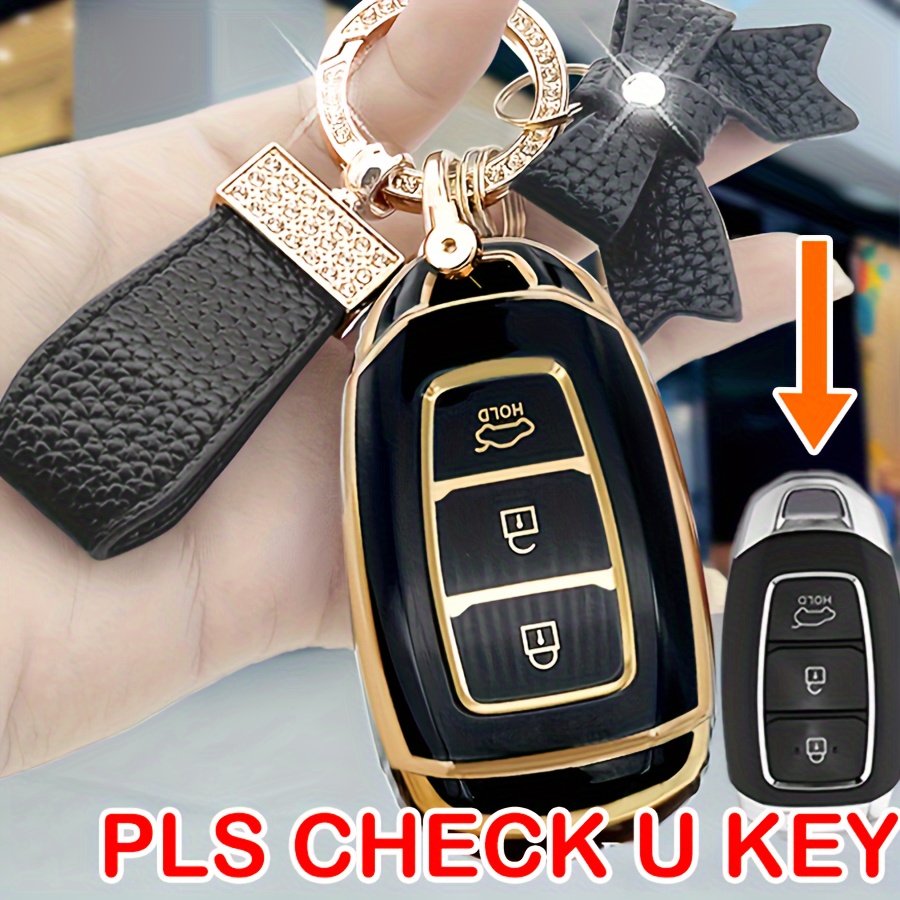 

High-end Artificial Car Keychain Pendant Exquisite Bow Tie Couple Model Suitable For Modern Elantra' Fiesta '' Sonata ' New